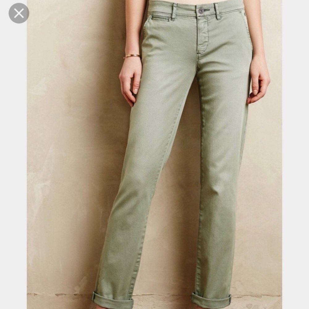 Anthropologie Pilcro Hyphen Chinos - olive / green